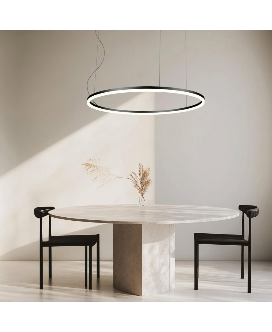 20264 84W LED PENDANT LIGHT 83W 3000K ALUMINIUM & ACRYLIC BLACK Zambelis Lights