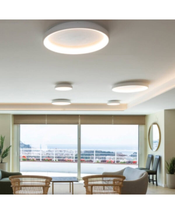 2057 CEILING LIGHT 55W 3000K ALUMINIUM & ACRYLIC SANDY WHITE Zambelis Lights