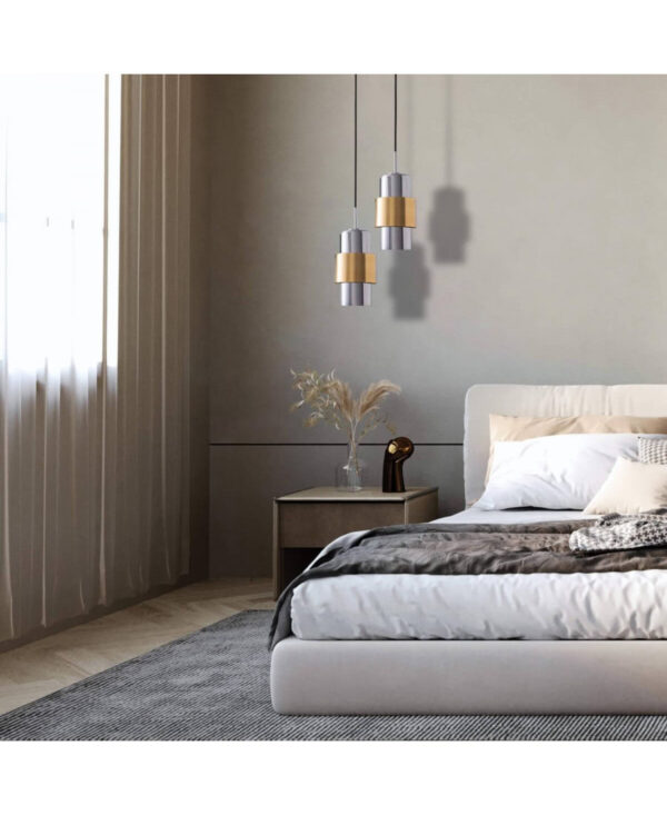 22001 PENDANT LIGHT E27 MAX 40W GOLD MATT CHROME CLASS Zambelis Lights