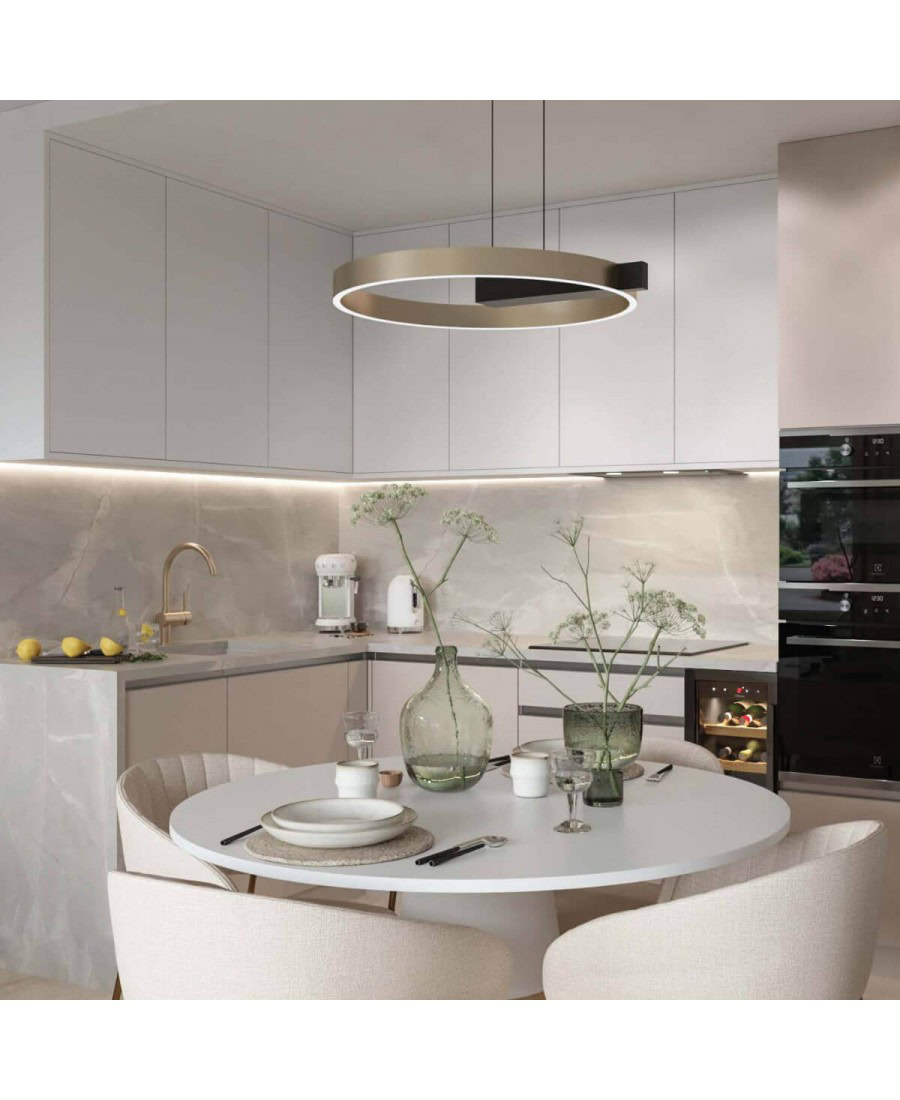 22011 PENDANT LED LIGHT 41W 3000K ALUMINIUM GOLD/ MATT BLACK Zambelis Lights