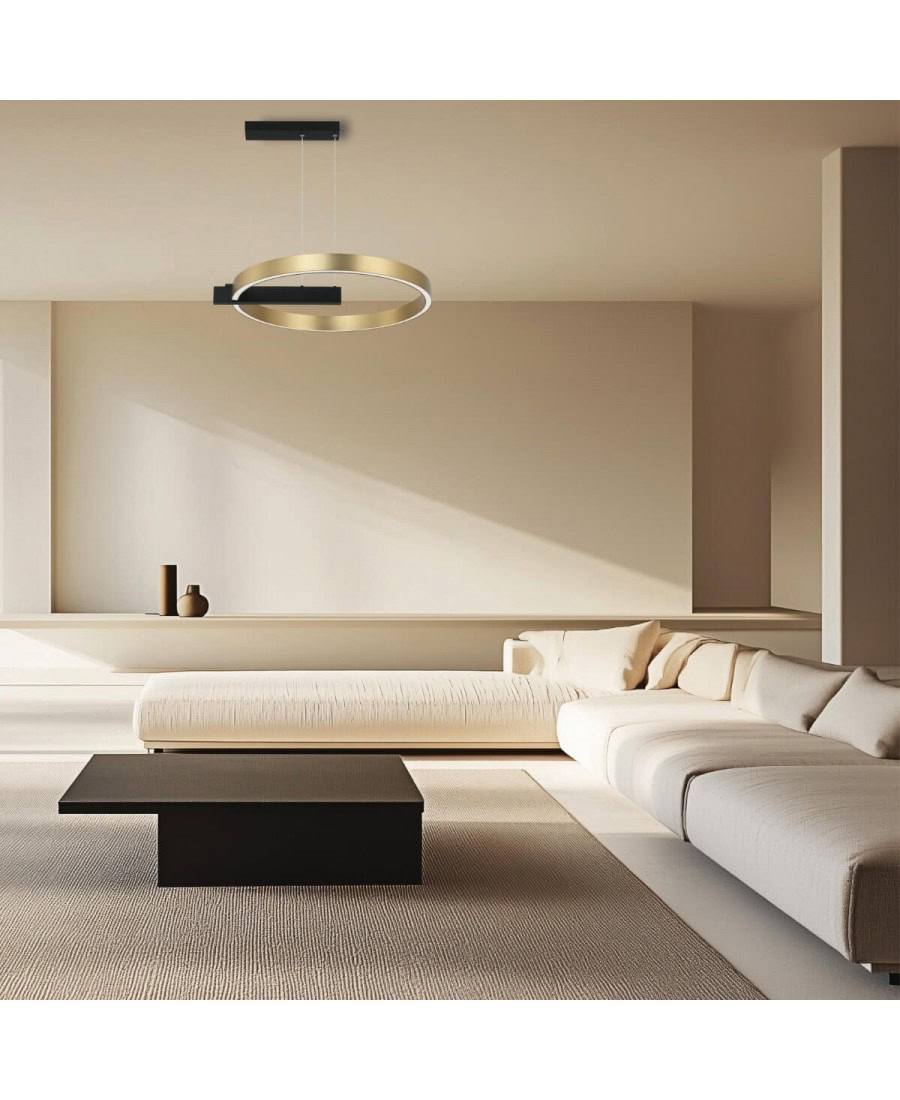 22011 PENDANT LED LIGHT 41W 3000K ALUMINIUM GOLD/ MATT BLACK Zambelis Lights