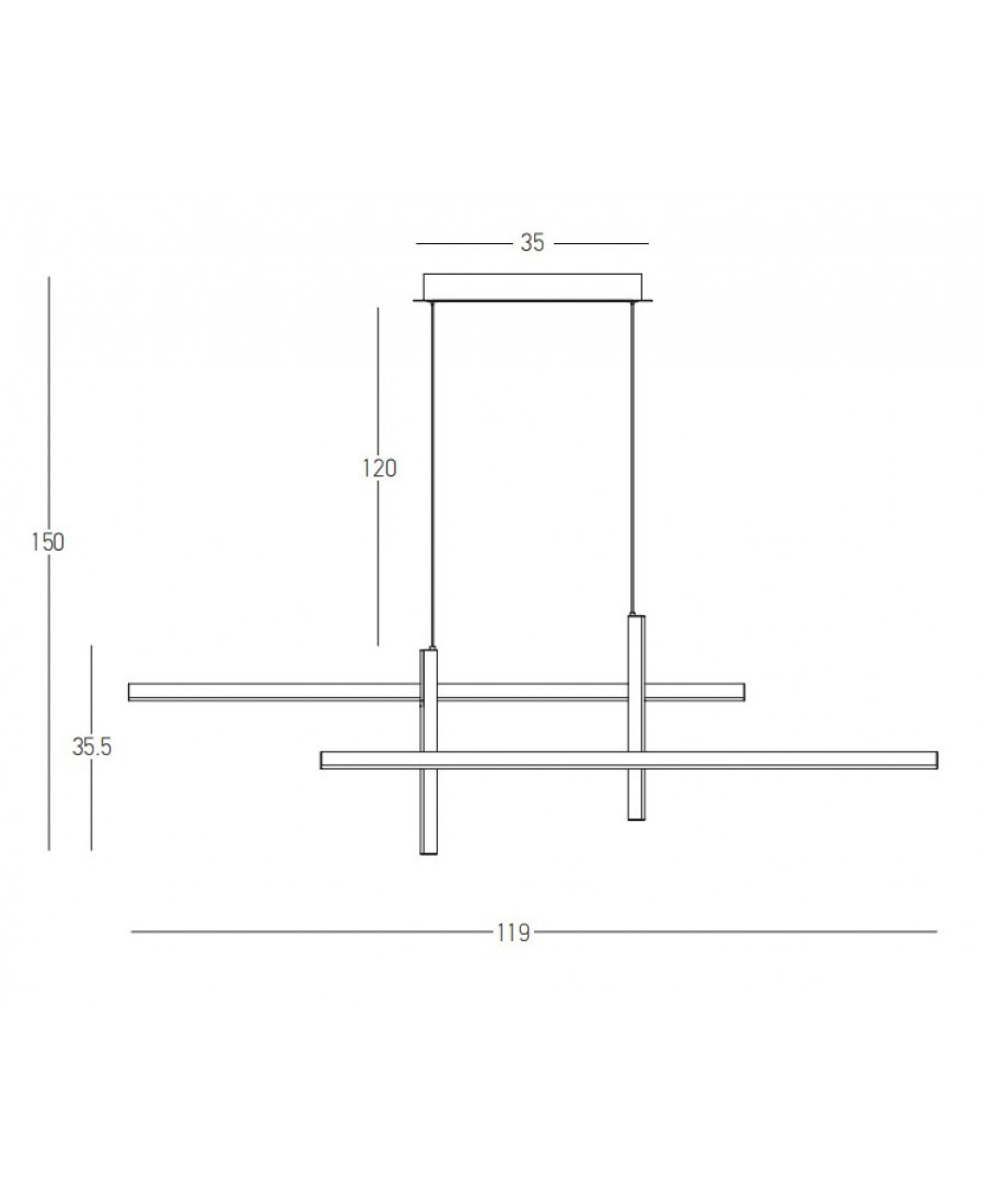 22022 PENDANT LIGHT LED 47W 3000K ALUMINIUM GOLD BLACK FOR INTERIOR SPACES Zambelis Lights
