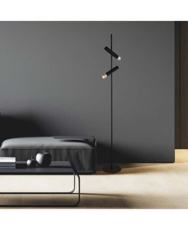 22032 FLOOR LED LAMP 7W 3000K SANDY BLACK - GOLD METAL - ALUMINIUM Zambelis Lights
