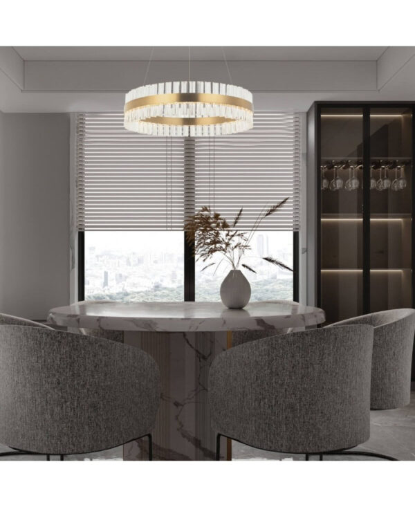 22040 PENDANT LED LIGHT 68W 3000K STAINLESS STEEL-GLASS GOLD MATT Zambelis Lights