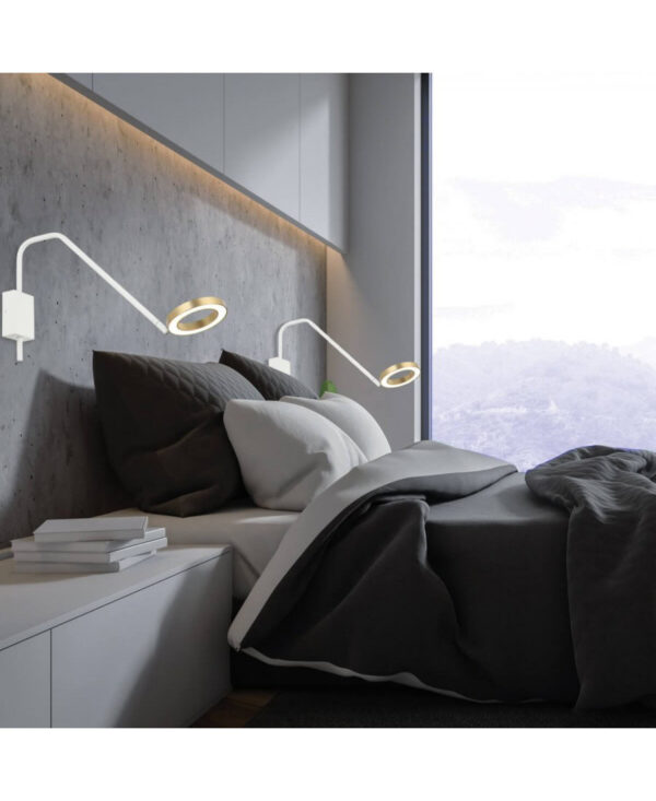22043 LED WALL LIGHT 7W 3000K ALUMINUM WHITE MATT - GOLD Zambelis Lights