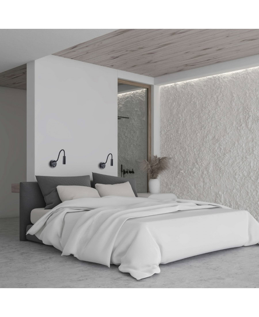22049 HOTEL WALL LED LAMP 3W 3000K BLΑCK MATT Zambelis Lights