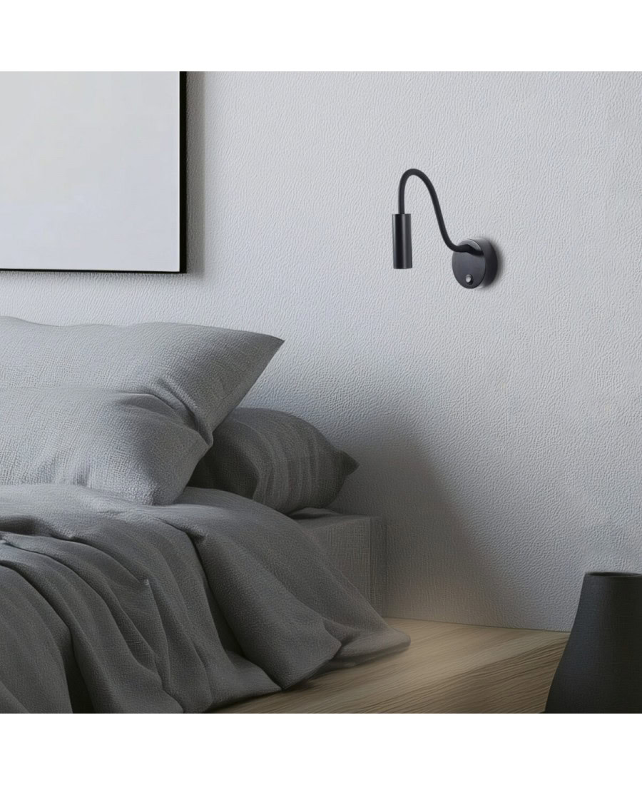 22049 HOTEL WALL LED LAMP 3W 3000K BLΑCK MATT Zambelis Lights