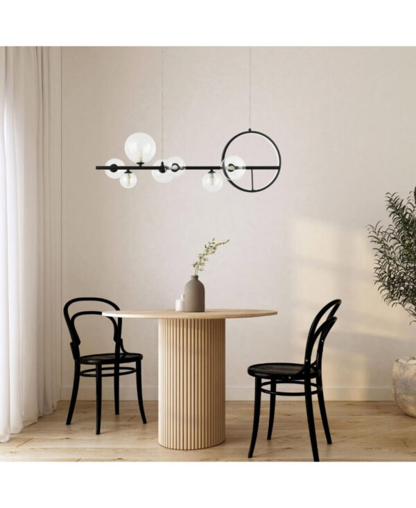 22063 PENDANT LED LIGHT 14W + 7XG9 METAL-GLASS BLACK Zambelis Lights