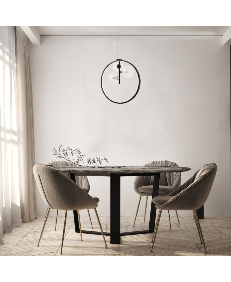 22064 PENDANT LED LIGHT 20W +3 XG9 METAL-GLASS BLACK Zambelis Lights