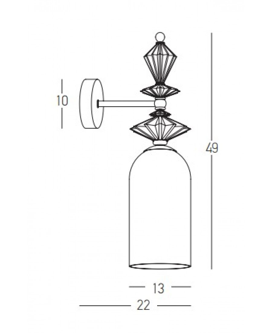 22080 WALL LIGHT 1XE27 MAX 40W OPAL WHITE GLASS & CERAMICS Zambelis Lights