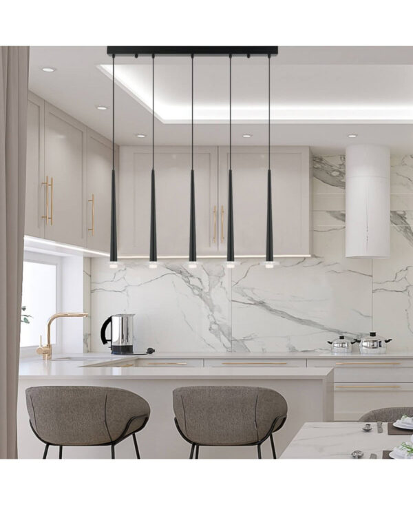 22112 PENDANT LED LIGHT 14W 3000K ALUMINUM -MARBLE BLACK Zambelis Lights