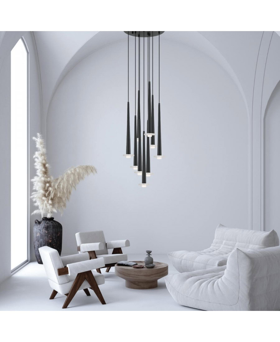22113 PENDANT LED LIGHT 25W 3000K ALUMINUM -MARBLE BLACK Zambelis Lights