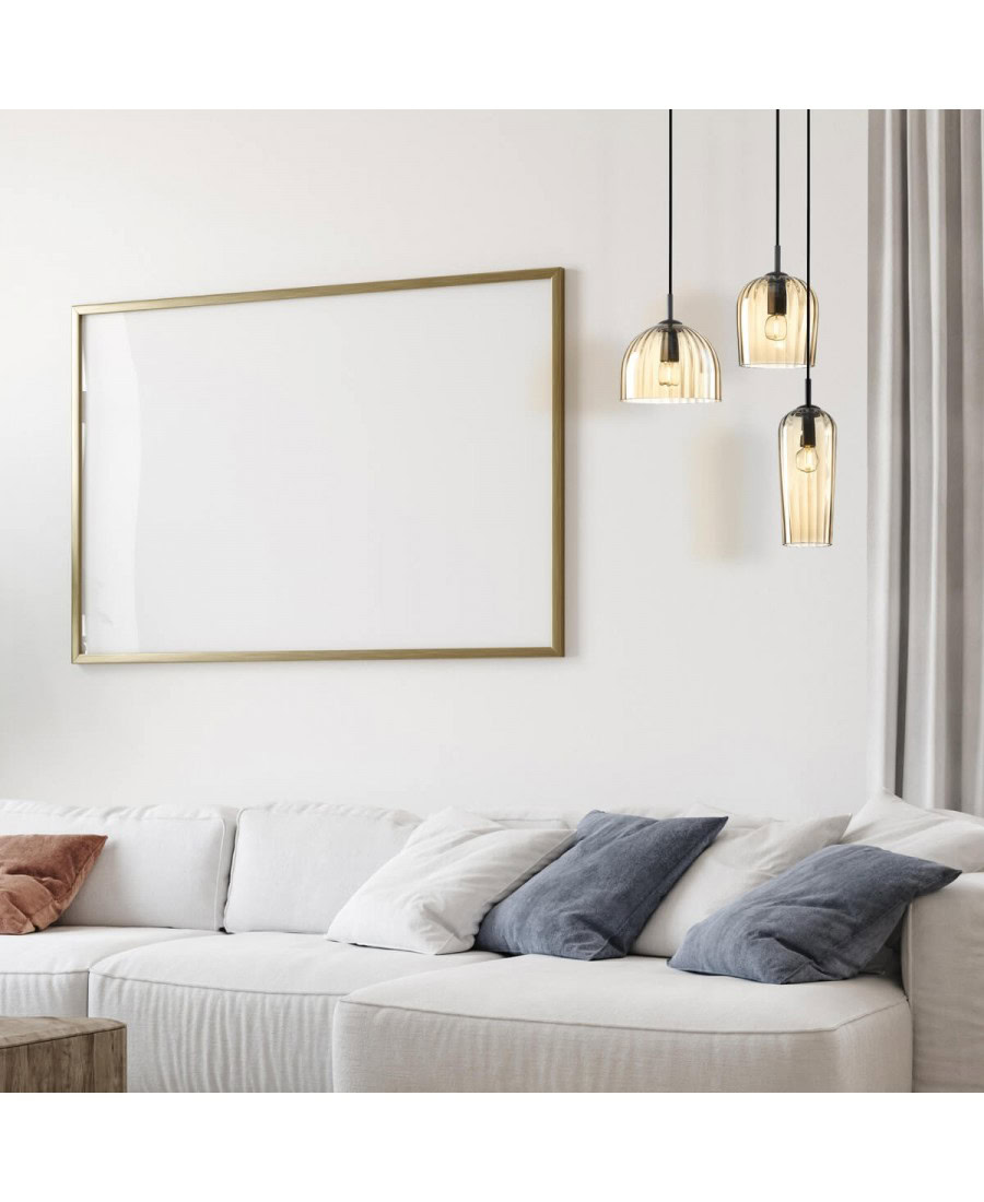 22114 PENDANT LIGHT 1XE14 GLASS CHAMPAGNE Zambelis Lights