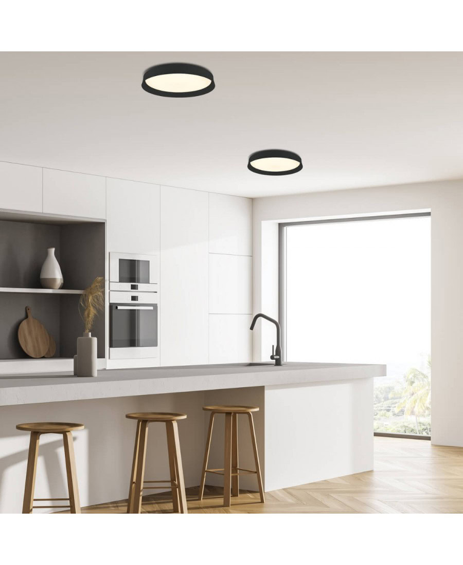 22128 LED CEILING LIGHT 20W 3000K BLACK Zambelis Lights