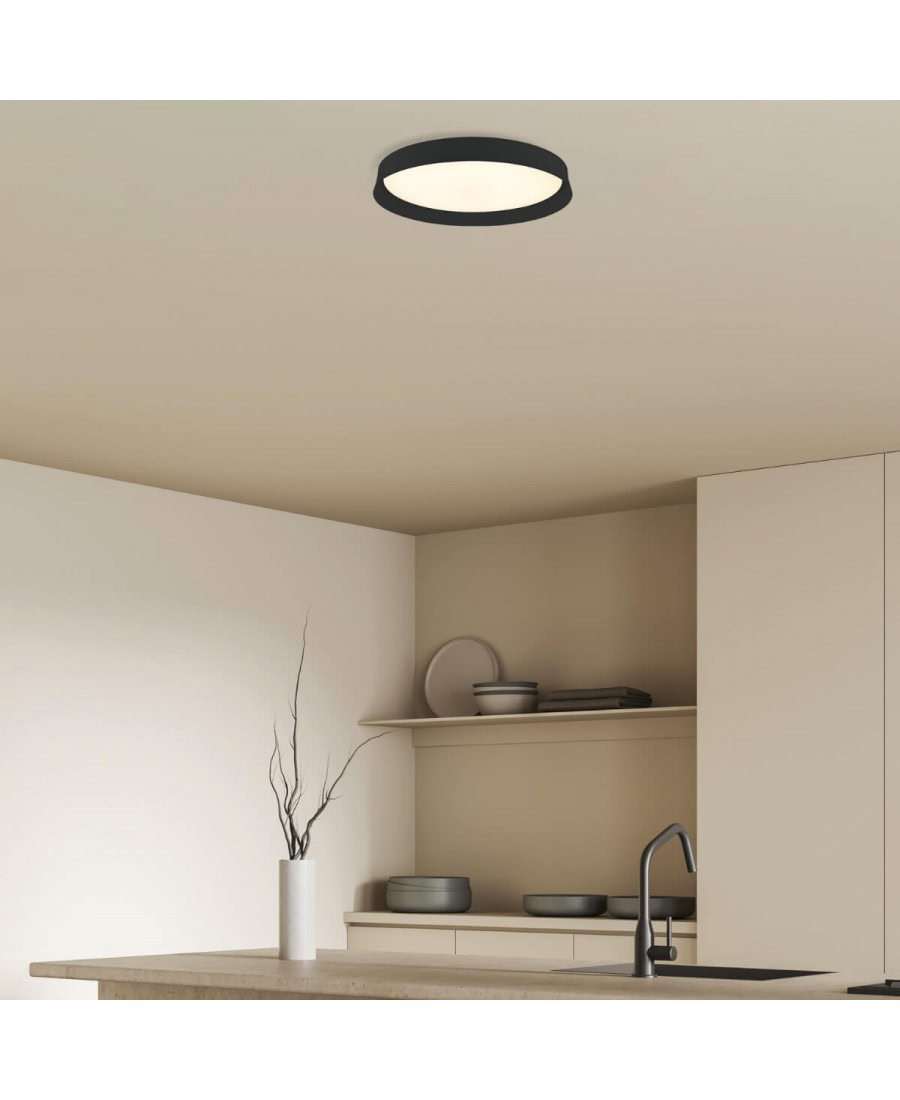 22128 LED CEILING LIGHT 20W 3000K BLACK Zambelis Lights