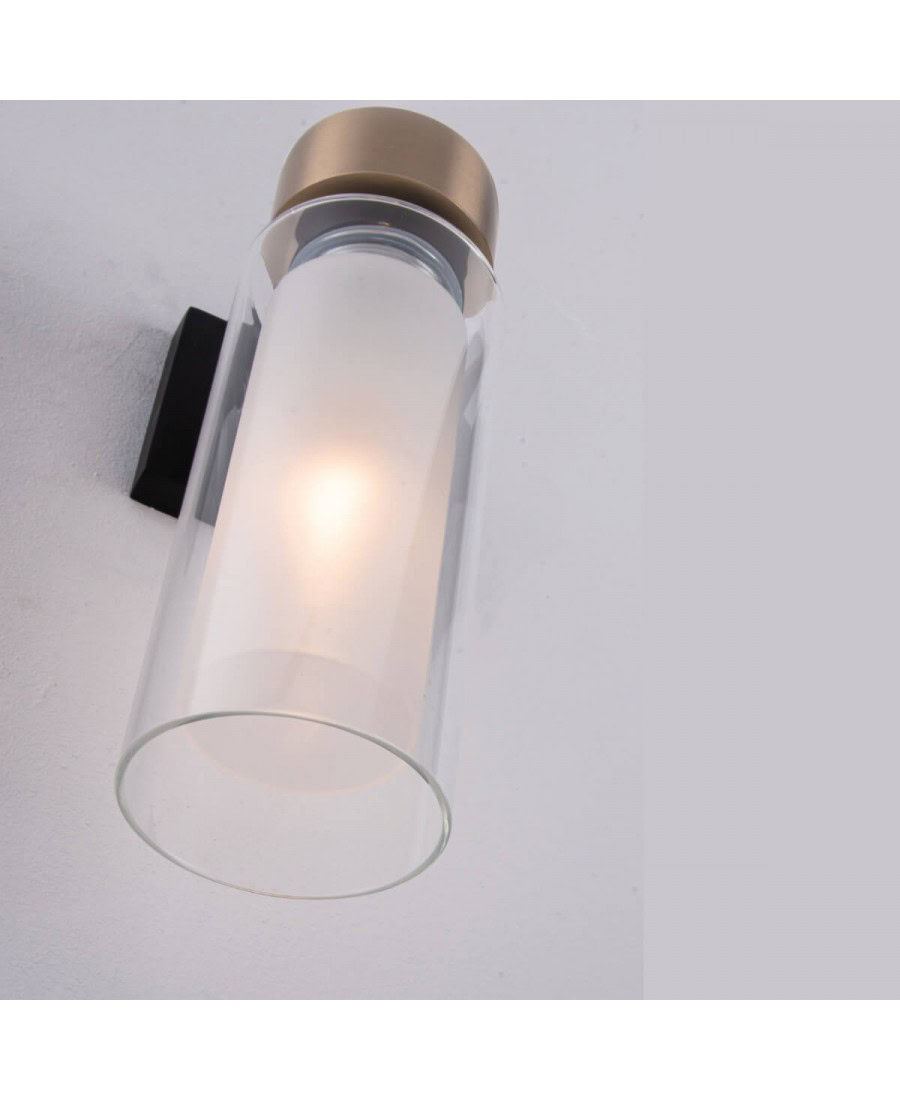 22135 WALL LAMP E14 SANDY BLACK-ANTIQUE BRASS IP44 Zambelis Lights
