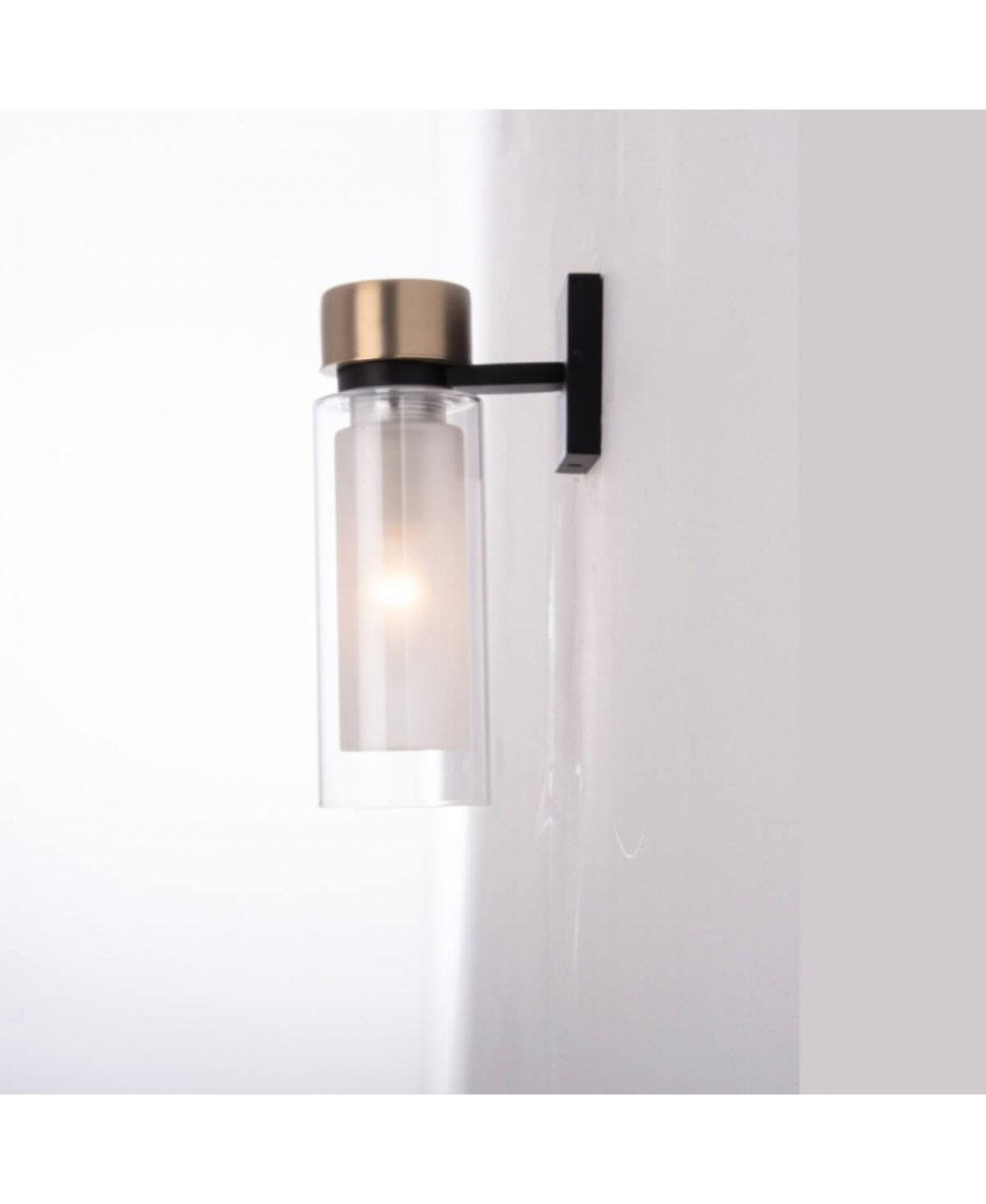 22135 WALL LAMP E14 SANDY BLACK-ANTIQUE BRASS IP44 Zambelis Lights
