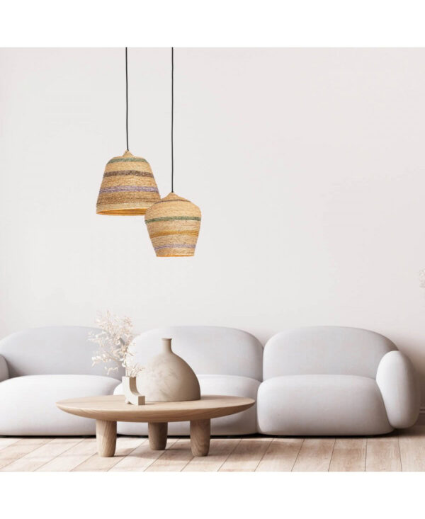 22164 PENDANT LAMP NATURAL BRAIDED WHEAT 1XE27 Zambelis Lights