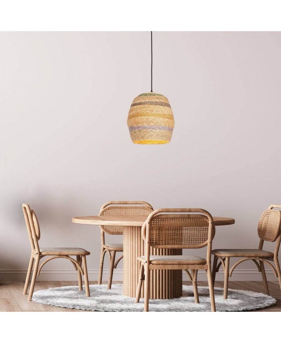 22165 PENDANT LAMP NATURAL BRAIDED WHEAT 1XE27 Zambelis Lights