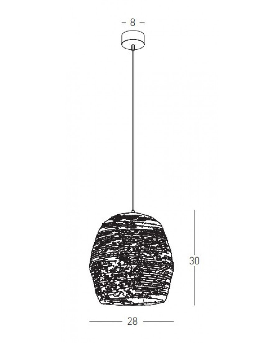 22165 PENDANT LAMP NATURAL BRAIDED WHEAT 1XE27 Zambelis Lights