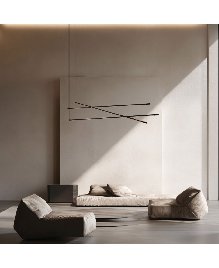 22237 LINEAR PENDANT LED LIGHT 64W BLACK SHADE Zambelis Lights