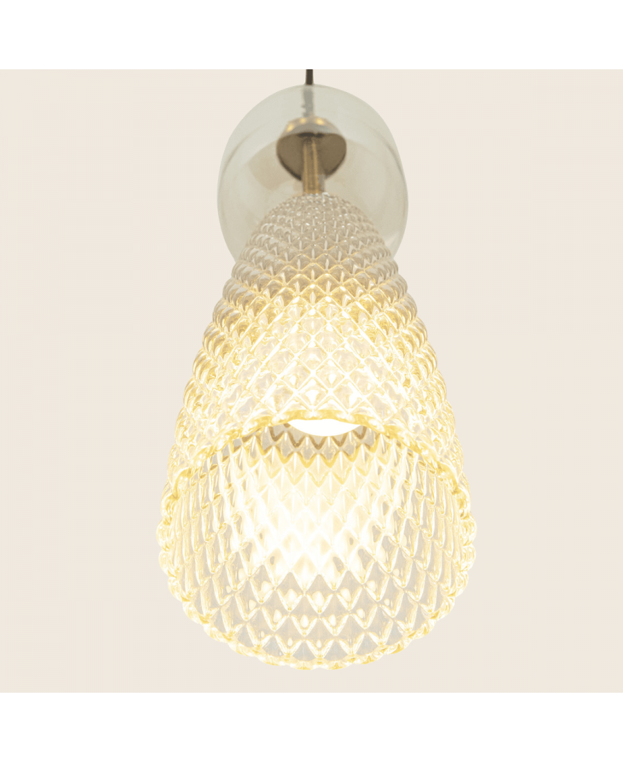23008 PENDANT LIGHT E14 MAX 40W METAL-GLASS ANTIQUE BRASS Zambelis Lights