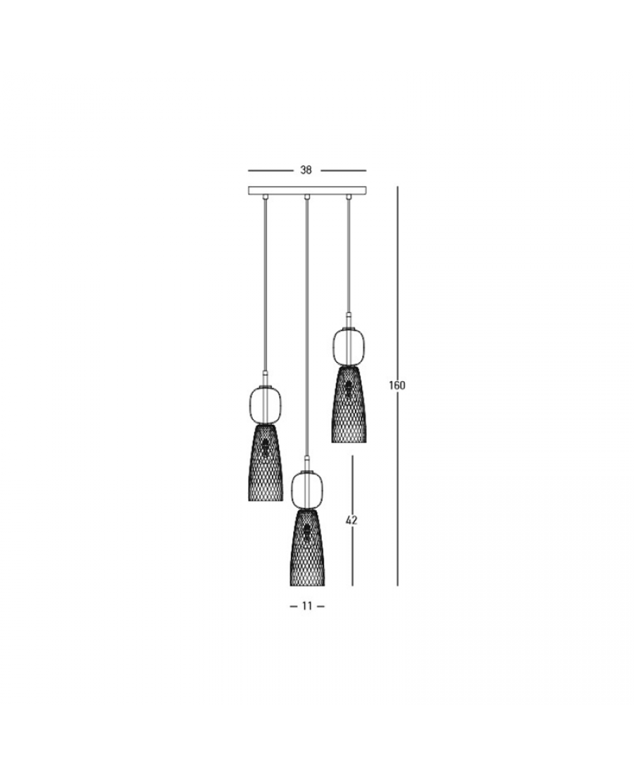 23010 PENDANT LIGHT 3XE14 MAX 40W GLASS ANTIQUE BRASS Zambelis Lights