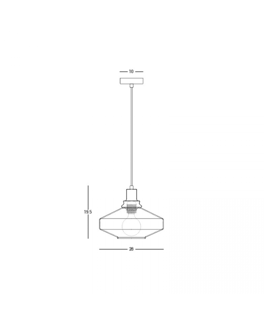 23012 PENDANT LIGHT E27 MAX 40W METAL-GLASS ANODISED DARK GREY Zambelis Lights