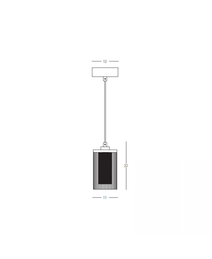 23018 PENDANT LED LIGHT 9W 3000K METAL-GLASS GOLD Zambelis Lights