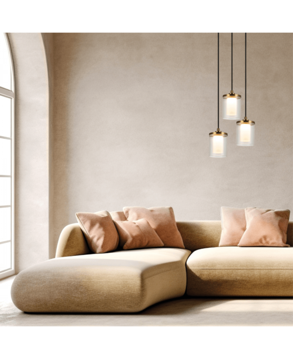 23021 PENDANT LED LIGHT 20W 3000K METAL-GLASS GOLD Zambelis Lights
