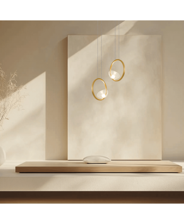 23028 PENDANT LED LIGHT 7W 3000K ALUMINIUM-GLASS GOLD Zambelis Lights