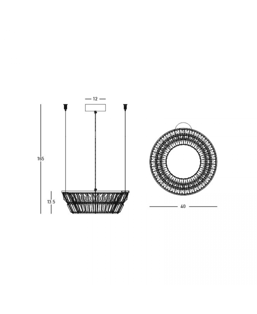 23045 PENDANT LED LIGHT 27W 3000K METAL-CRYSTAL ANTIQUE BRASS Zambelis Lights