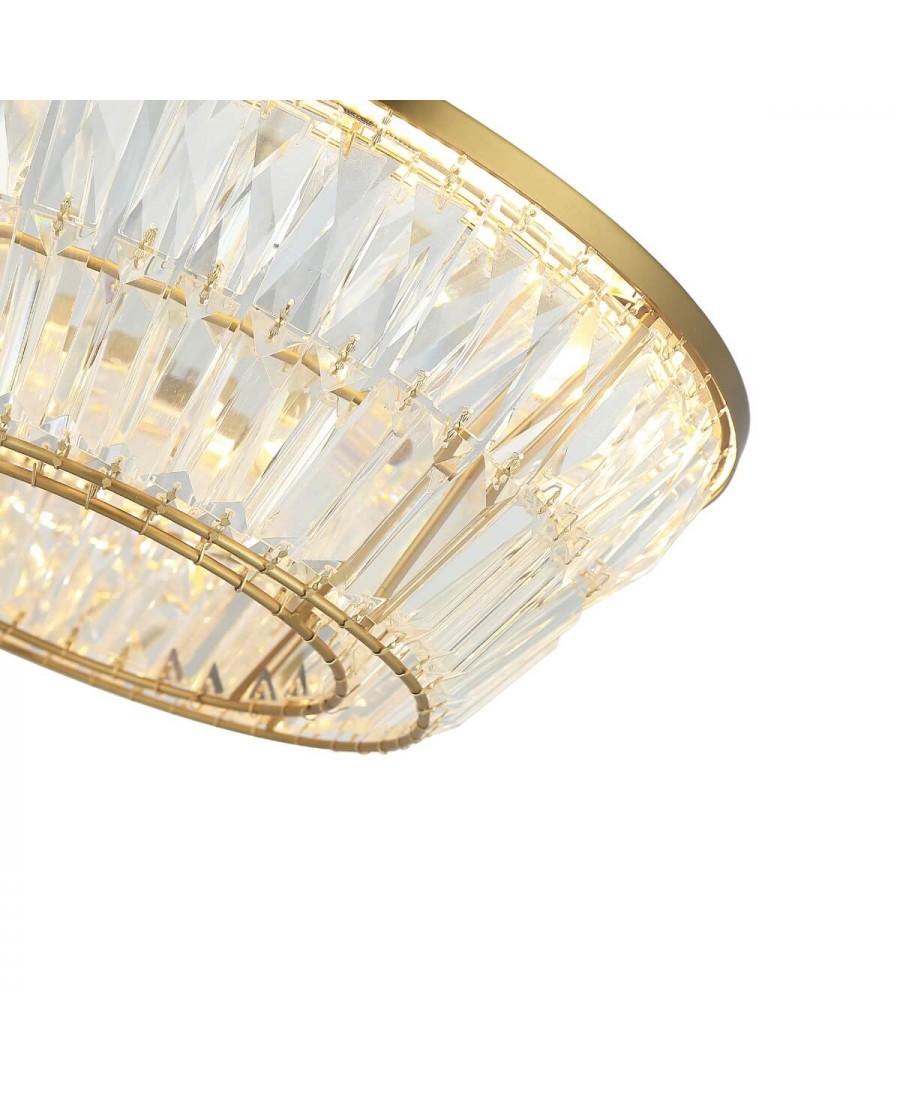 23046 PENDANT LED LIGHT 38W 3000K METAL-CRYSTAL ANTIQUE BRASS Zambelis Lights