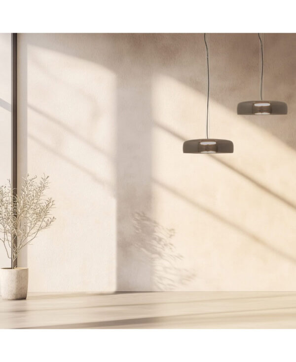 23053 PENDANT LED LIGHT 15W 3000K METAL-GLASS BLACK Zambelis Lights