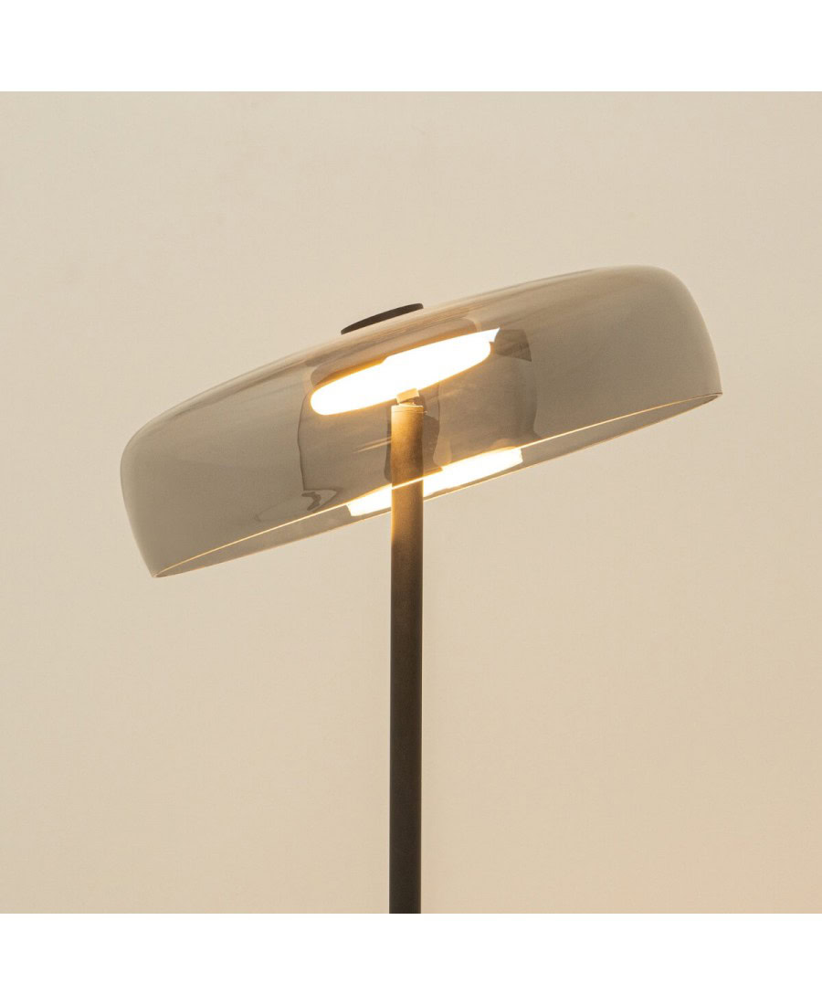 23055 FLOOR LED LIGHT 15W 3000K METAL - SMOKED GLASS Zambelis Lights