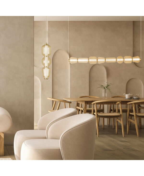 23062 PENDANT LED LIGHT 12W 3000K METAL-GLASS,GOLD-CHAMPAGNE Zambelis Lights