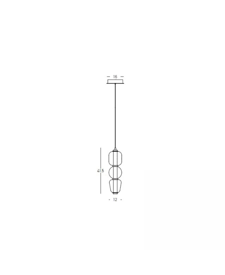 23062 PENDANT LED LIGHT 12W 3000K METAL-GLASS,GOLD-CHAMPAGNE Zambelis Lights