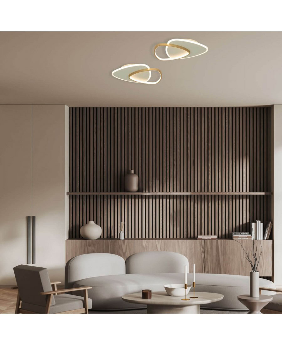 23093 CEILING LED LIGHT 36W 3000K METAL-ACRYLIC GOLD MATT Zambelis Lights