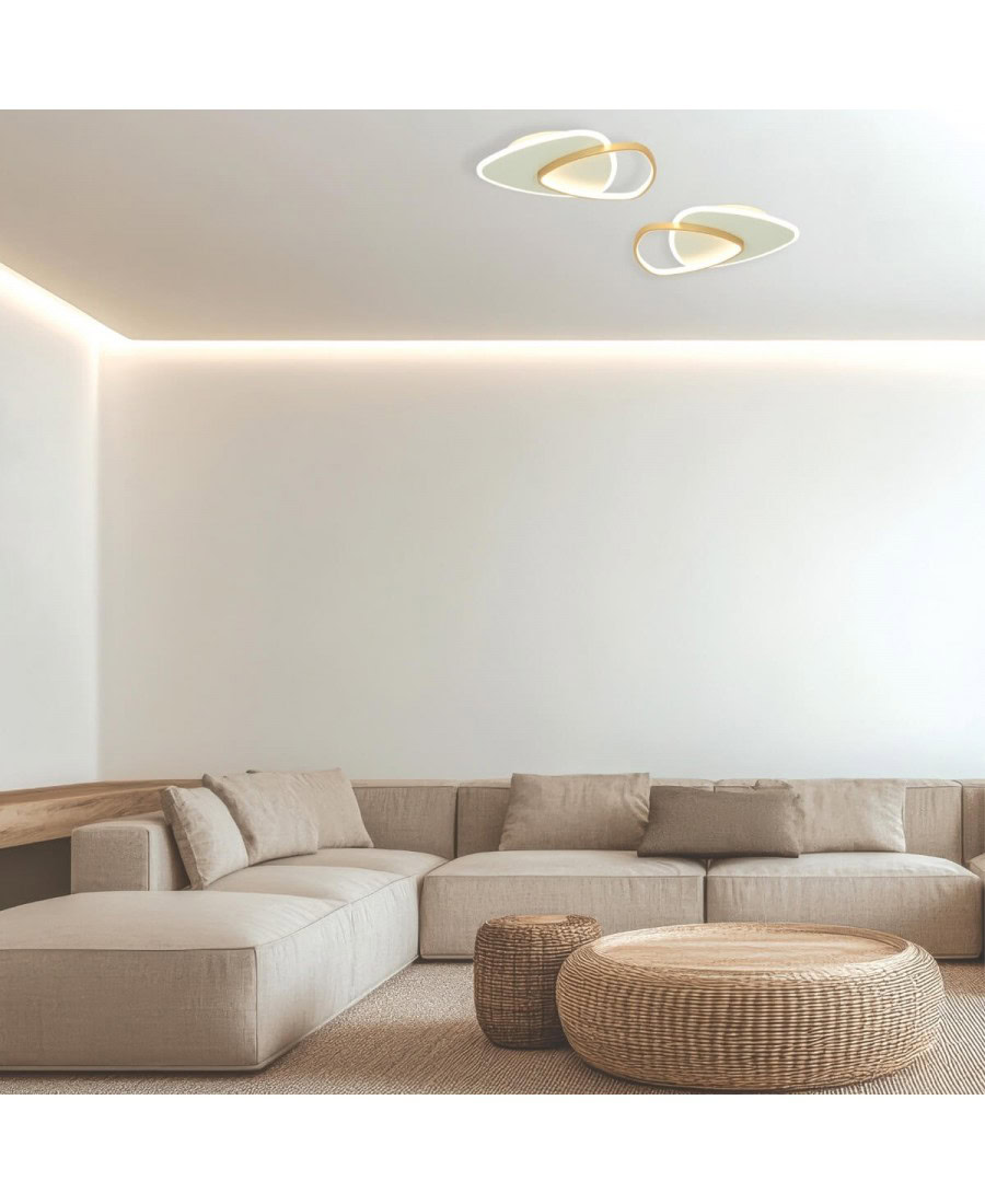 23093 CEILING LED LIGHT 36W 3000K METAL-ACRYLIC GOLD MATT Zambelis Lights