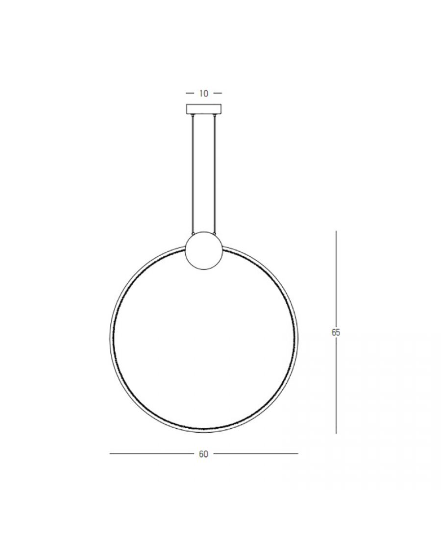 23094 PENDANT LED LIGHT 24W 3000K ALUMINIUM-SILICON,BLACK-GOLD RING Zambelis Lights