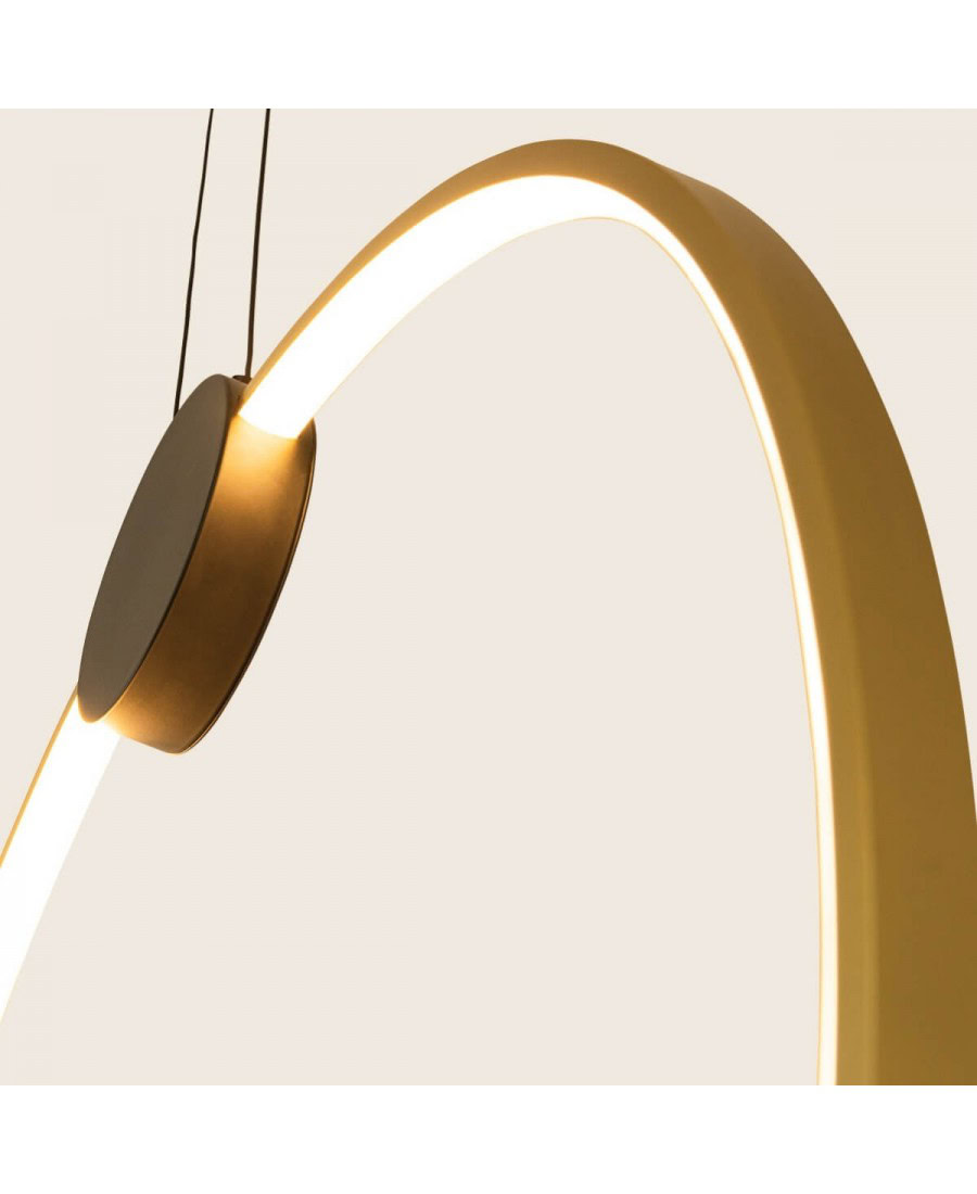 23094 PENDANT LED LIGHT 24W 3000K ALUMINIUM-SILICON,BLACK-GOLD RING Zambelis Lights