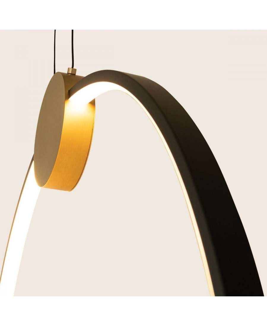 23095 PENDANT LED LIGHT 24W 3000K ALUMINIUM-SILICON,GOLD-BLACK RING Zambelis Lights
