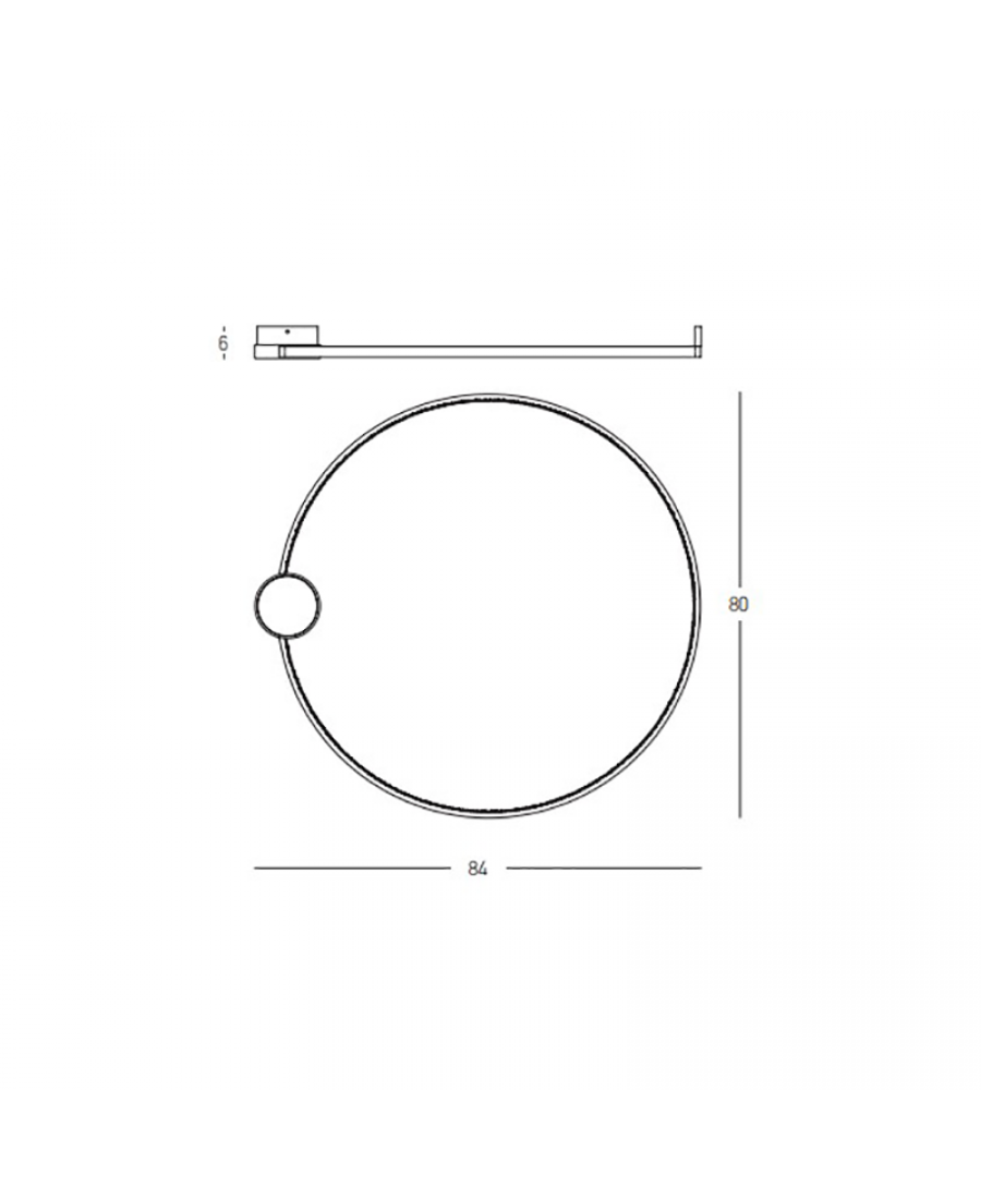 23097 CEILING LED LIGHT 32W 3000K ALUMINIUM-SILICON,BLACK-GOLD RING FOR INTERIOR SPACES Zambelis Lights