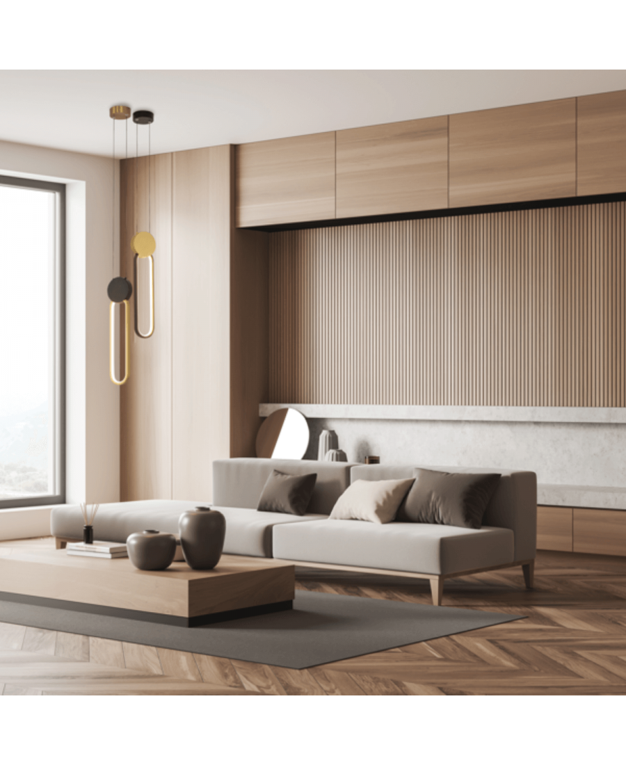 23101 PENDANT LED LIGHT 13W 3000K ALUMINIUM-SILICON,GOLD-BLACK Zambelis Lights