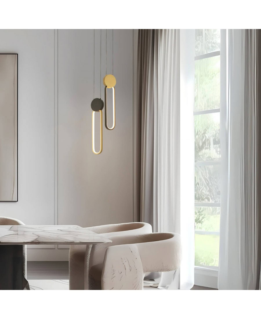 23101 PENDANT LED LIGHT 13W 3000K ALUMINIUM-SILICON,GOLD-BLACK Zambelis Lights