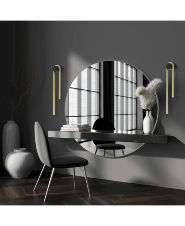 23107 SCONCE LED LIGHT 13W 3000K ALUMINIUM - PC DIFFUSER, GOLD - BLACK Zambelis Lights