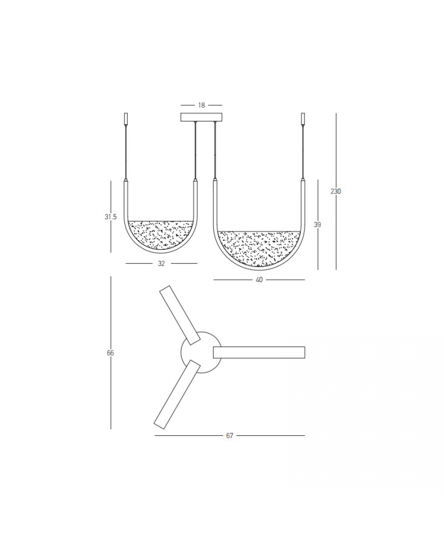 23169 PENDANT LED LIGHT 54W 3000K,4000K GOLD-CHAMPAGNE Zambelis Lights