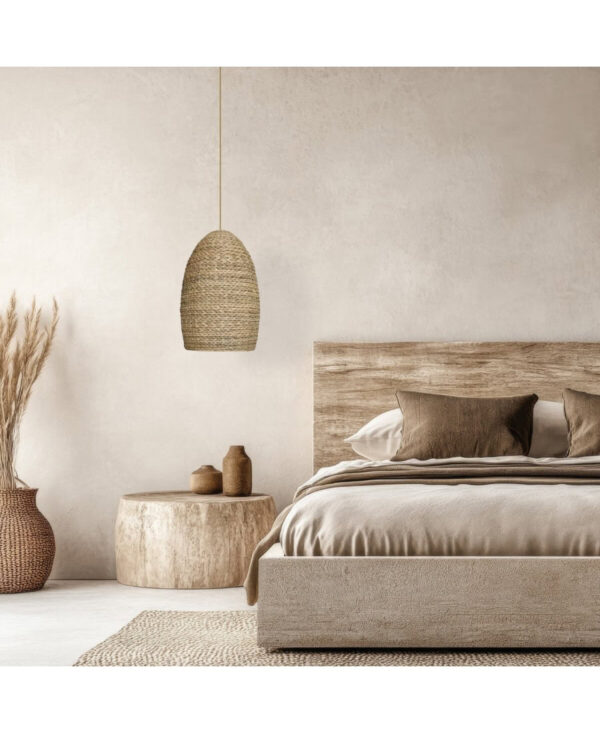 23195 PENDANT LAMP E27 MAX 20W RATTAN NATURAL SHADE Zambelis Lights