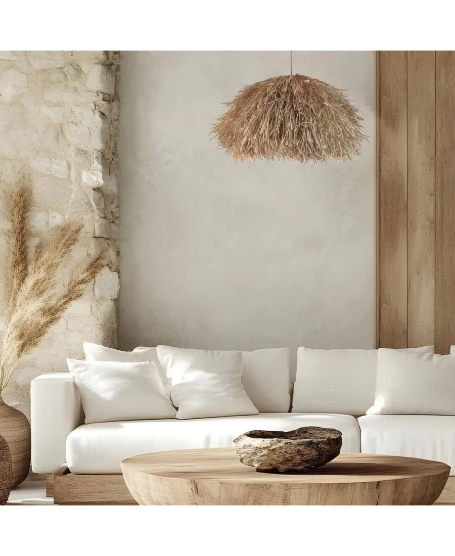 23197 PENDANT LAMP E27 MAX 20W RAFFIA NATURAL Zambelis Lights