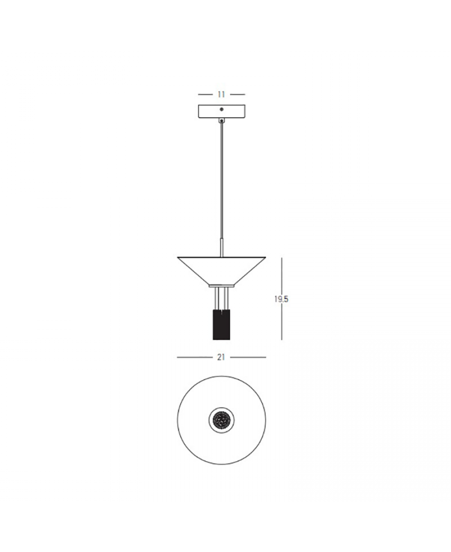 23199 PENDANT LED LIGHT 10W 3000K ALUMINIUM GOLD Zambelis Lights